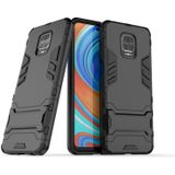 For Xiaomi Redmi Note 9S PC + TPU Shockproof Protective Case with Holder(Black)