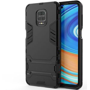 For Xiaomi Redmi Note 9S PC + TPU Shockproof Protective Case with Holder(Black)