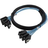 Mini SAS to SATA Data Cable With Braided Net Computer Case Hard Drive Cable specification: 4SATA-1m