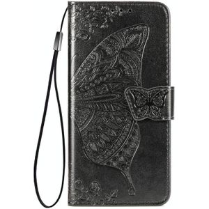 For Xiaomi Mi 10 Ultra Butterfly Love Flower Embossed Horizontal Flip Leather Case with Holder & Card Slots & Wallet & Lanyard(Black)
