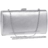 Women Fashion Banquet Party Square Handbag Single Shoulder Crossbody Bag (Silver)