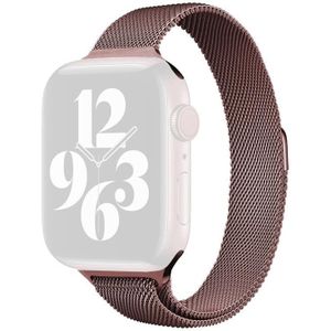 Milan Loopback Small Waist Replacement Watchband For Apple Watch Series 7 & 6 & SE & 5 & 4 44mm  / 3 & 2 & 1 42mm(Coffee)