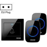 CACAZI H10 1 For 2 Home draadloze muziekdeurbel zonder batterij  stekker: EU-stekker
