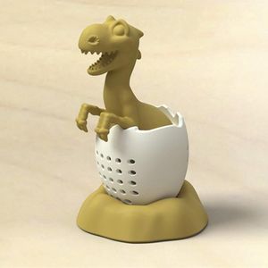 2 PCS Dinosaur Baby Silicone Tea Strainer(Candlelight Yellow)