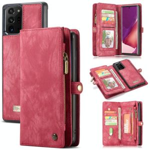 For Samsung Galaxy Note20 Ultra CaseMe-008 Detachable Multifunctional Horizontal Flip Leather Case with Card Slot & Holder & Zipper Wallet & Photo Frame(Red)