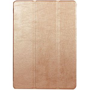 For iPad 9.7 (2018) & iPad 9.7 (2017) Custer Texture Horizontal Flip Leather Case with Three-folding Holder & Sleep / Wake-up Function(Gold)