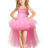 Pink Girls Lace Sling Dress Mesh Tutu Party Dress  KId Size:34 age?90-110cm?