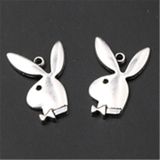 100PCS Antique silver Handsome rabbit gentleman charm earring Necklace DIY  jewelry alloy Pendants A792