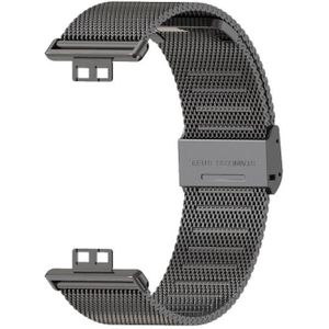 For Huawei Watch Fit Mijobs Milan Buckle Stainless Steel Watch Band(Black)