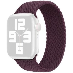 Nylon Single-Turn gevlochten horlogeband voor Apple Watch Series 7 45mm / 6 & SE & 5 & 4 44mm / 3 & 2 & 1 42mm  Lengte: S 138mm (Crimson Cherry)