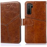 For Huawei P40 lite 5G Geometric Stitching Horizontal Flip TPU + PU Leather Case with Holder & Card Slots & Wallet(Light Brown)