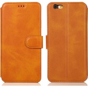 For iPhone 6 / 6s Calf Texture Magnetic Buckle Horizontal Flip Leather Case with Holder & Card Slots & Wallet & Photo Frame(Khaki)
