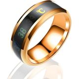 6 PCS Smart Temperature Ring Stainless Steel Personalized Temperature Display Couple Ring  Size: 12(Rose Gold)