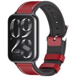 Voor Xiaomi Mi Band 8 Pro Mijobs TPU lederen horlogeband (rood zwart)
