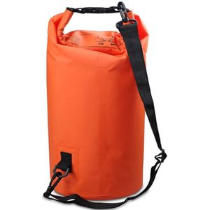 Outdoor Waterproof Single Shoulder Bag Dry Sack PVC Barrel Bag  Capacity: 15L (Orange)