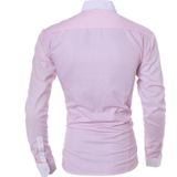 Casual Business mannen jurk lange mouw katoen stijlvolle sociale shirts  grootte: XL (roze)