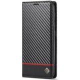 LC.IMEEKE Carbon Fiber PU + TPU Horizontal Flip Leather Case with Holder & Card Slot & Wallet For Samsung Galaxy A71 4G / M70s(Horizontal Black)