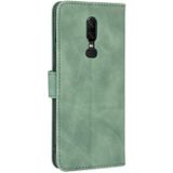 For OnePlus 6 Solid Color Skin Feel Magnetic Buckle Horizontal Flip Calf Texture PU Leather Case with Holder & Card Slots & Wallet(Green)