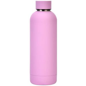 Stainless Steel Outdoor Matte Water Bottle Portable Sports Water Cup Rubber Paint Insulation Cup(Lilac Purple)