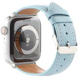 Small Waist Cross Texture Leather Replacement Watchbands For Apple Watch Series 7 & 6 & SE & 5 & 4 40mm  / 3 & 2 & 1 38mm(Sky Blue)