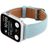 Small Waist Cross Texture Leather Replacement Watchbands For Apple Watch Series 7 & 6 & SE & 5 & 4 40mm  / 3 & 2 & 1 38mm(Sky Blue)