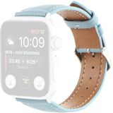Small Waist Cross Texture Leather Replacement Watchbands For Apple Watch Series 7 & 6 & SE & 5 & 4 40mm  / 3 & 2 & 1 38mm(Sky Blue)
