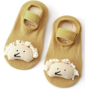 3 Pairs Baby Socks Cartoon Doll Anti-Slip Anti-Out Cotton Baby Floor Socks  Toyan Socks: M 1-3 Years Old(Turmeric Lion)