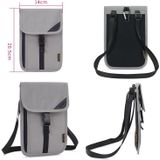 1062 Travel Passport Bag RFID Multi-Function Document Holder Hanging Neck Ticket Protective Case(Light Grey)