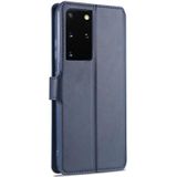 Voor Samsung Galaxy S21 Ultra 5G AZNS Kalf Textuur Horizontale Flip Lederen Case met Houder & Kaart Slots & Portemonnee & Foto Frame (Blauw)