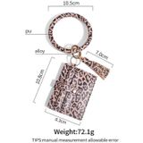 Wrist Ring PU Leather Card Case Key Chain Coin Purse(White Snake )