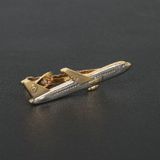 Mannen Handtekening Metal Tie Clip Kleding accessoires (Gouden Vliegtuig)