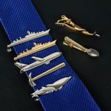 Mannen Handtekening Metal Tie Clip Kleding accessoires (Gouden Vliegtuig)