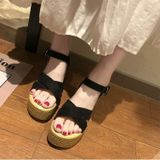 Slordig platform suede sandalen  schoenen maat: 37 (zwart)