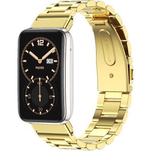 For Xiaomi Mi Band 7 Pro Mijobs Three-bead Metal Stainless Steel Watch Band(Gold)