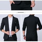 Men Casual Suit Self-cultivation Business Blazer  Size: XXXL(Black)
