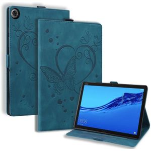For Huawei MediaPad M5 Lite 8 / Honor Tab 5 Love Butterfly Pattern Horizontal Flip Leather Case with Holder(Blue)