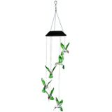 Outdoor Solar Wind Chime Lamp Courtyard Garden Decoration Led Landscape Lamp Ornaments  Style:Color Hummingbird