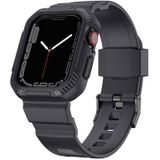 Geïntegreerde koolstofvezelpatroon siliconen horlogeband voor Apple Watch Series 7 41 mm / 6 & SE & 5 & 4 40mm / 3 & 2 & 1 38 mm