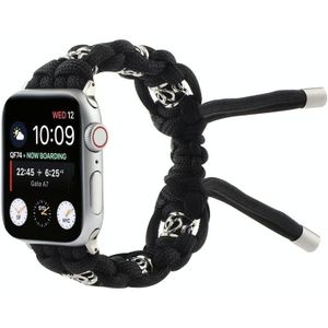 Voor Apple Watch Series 8 45 mm zijdezilveren kralen gevlochten horlogeband