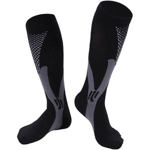 3 Pairs  Magic Compression Elastic Socks Men And Women Riding Socks Football Socks  Size: XXL(Black)