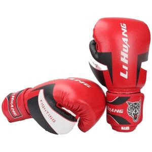 LIHUANG S1 Fitness Boxing Gloves Adult Sanda Training Gloves  Size: 10oz(Red)