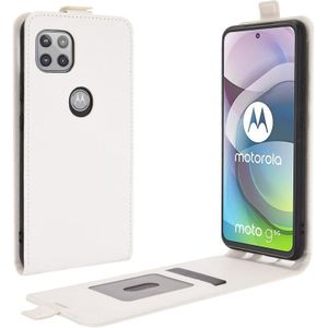 For Motorola Moto G 5G R64 Texture Single Vertical Flip Leather Protective Case with Card Slots & Photo Frame(White)