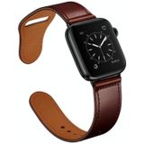 Lederen vervangende horlogeband voor Apple Watch Series 7 45 mm / 6 & SE & 5 & 4 44mm / 3 & 2 & 1 42mm (rode palmolie leder + zwarte gesp)