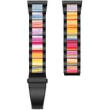 Voor Huawei Horloge GT 3 42mm / Watch GT 2 42mm Metal Three Beads + Hars Strap (Black Color)