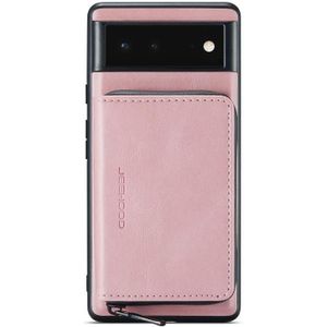 Voor Google Pixel 6 Pro Jeehood Magnetic Rits Horizontal Flip Phone Lederen Case (Pink)