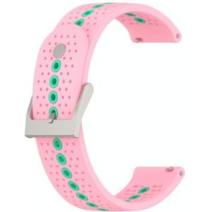 Voor Garmin VivoMove Luxe 20mm Silicone Sports Strap (Pink Green)