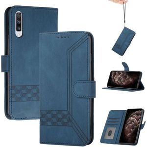 Voor Huawei P30 Cubic Skin Feel Flip Leather Phone Case (Royal Blue)
