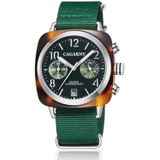 CAGARNY 6883 Fashion Waterproof Polychromatic Metal Shell Quartz Watch with Canvas Wristband