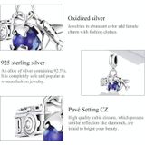 S925 Sterling Zilver Blauw Zirkoon Vliegtuigen Camera Hanger DIY Armband Necklace Accessoires