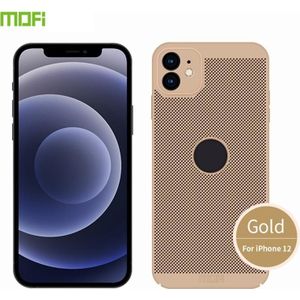 MOFi Honeycomb Texture Breathable PC Shockproof Protective Back Cover Case For iPhone 12(Gold)